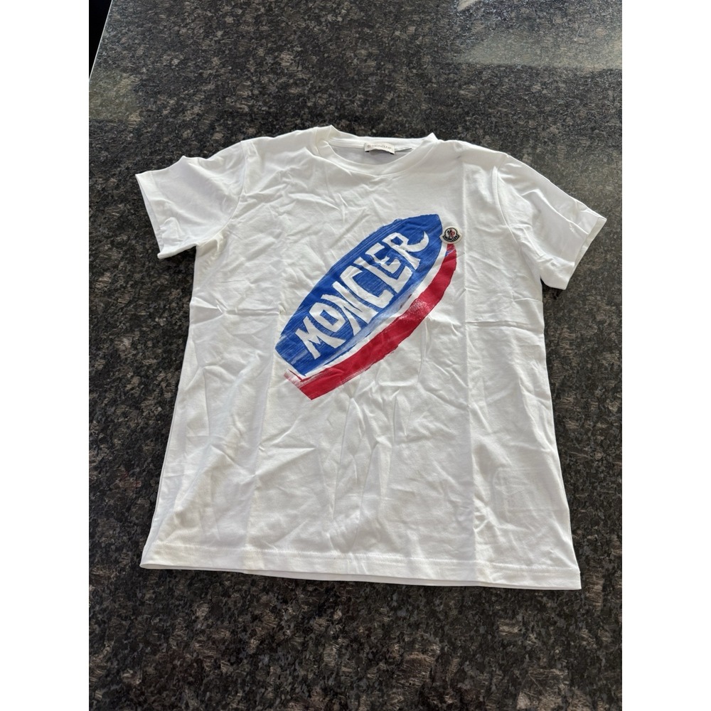 Moncler Kids Logo-Print Cotton T-Shirt Size 14 Year NWT‎